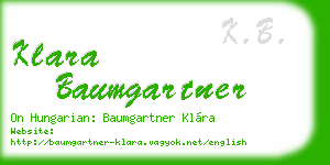 klara baumgartner business card